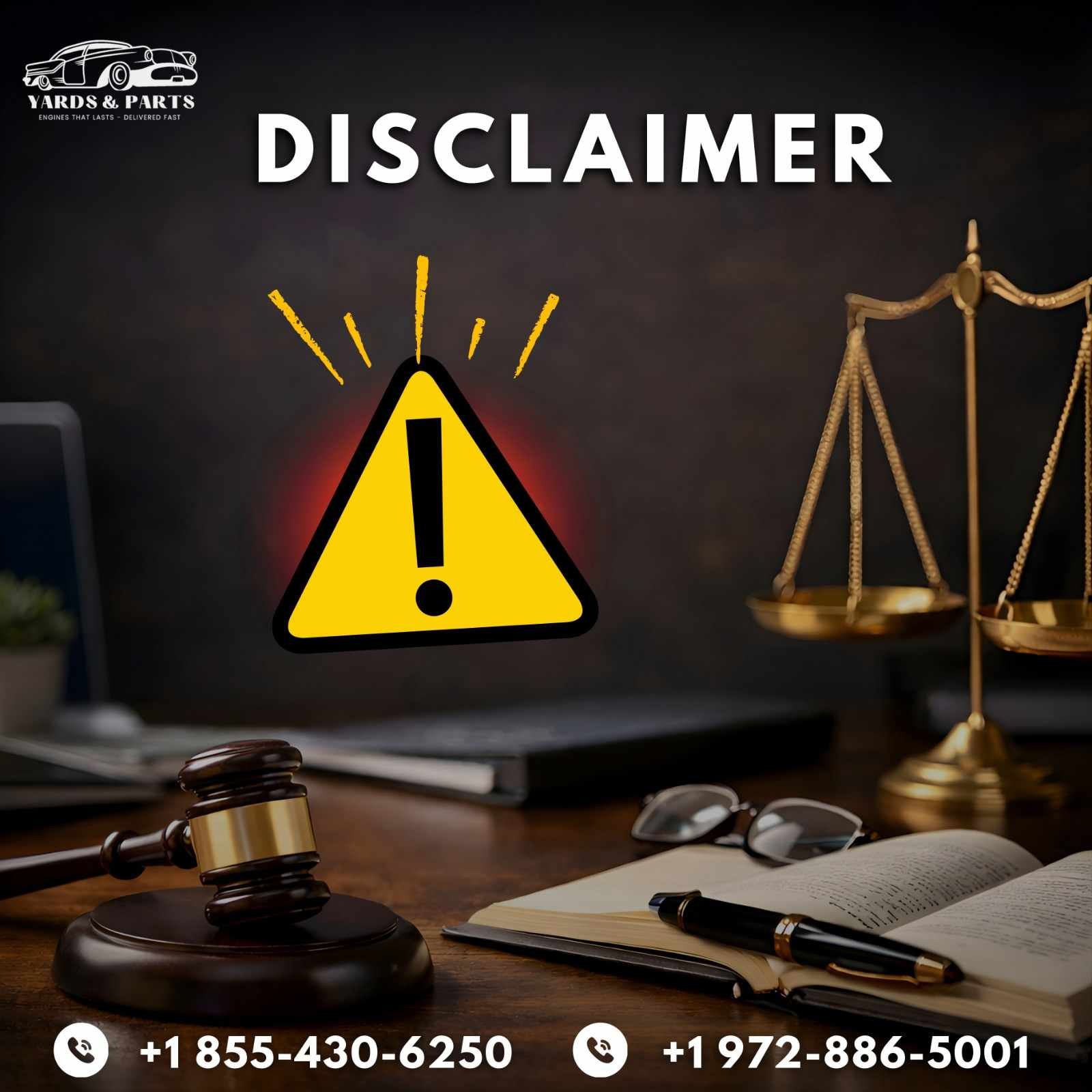 Disclaimer Yards and Parts Blog